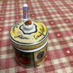 Joie De Vivre Confiture Jam Pot Lid & Spoon Berries Ceramic 9cm H Birthday Gift