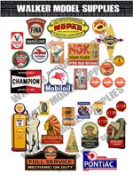 1:18 - 1:24 scale Pre-cut Vintage style Garage sign stickers model car. 10