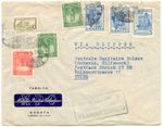 Colombia 1949 Mixed Frank. A. Bed.-Lupo-Bf. Via Clipper i.d. Switzerland with Rare RA3