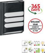 Solar LED Wall Light Pathway Luxform Outdoor Garden Intelligent Automatic Switch