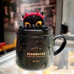 Halloween Starbucks Cup Mug Magic Cat black teacup Mark ceramic Lid W/BOX 2024