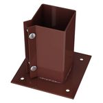 Bolt Down Post Shoe Support Fence Foot Base Square Powder Coated 75x75mm