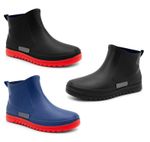 Mens Ankle Wellies Boots Slip On Waterproof Garden Chelsea Wellington Rain Boots