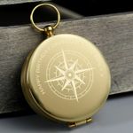 ENGRAVED Personalised Keepsake Coordinate Compass - Personalised Gift Hiking