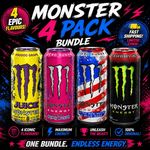 Monster Energy Juice Drinks Bundle USA Import New Flavours In Hand 4pk