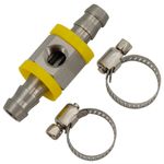 Stainless Steel 1/8NPT Fuel Line Fuel Pressure T-Fitting Adapter to 1/2 or 3/8NP