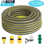 10M-50M Garden Hose Pipe Reinforced Braided PVC Gardening Watering Hosepipe Reel