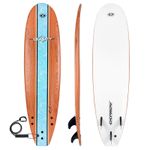 Osprey Kids & Adults Foamie - Beginner Foam Surfboard - 7ft Wood