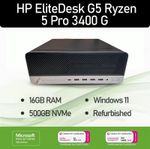 HP EliteDesk G5 Ryzen 5 PRO 3400G | 16GB RAM | 500GB NVMe SSD | Win11