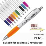 Personalised Engraved Full Colour Curvy Ballpoint Pen - Cheap Promotional Pens