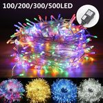 UK LED Fairy String Lights 10-50m Mains Plug In Christmas Tree Indoor & Outdoor