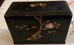 Antique Japanese Lacquered Playing Card Box Meiji Or Taisho Era