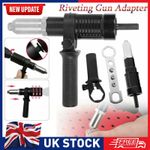 Rivet Gun Adapter Electric Rivet Nut Gun Cordless Drill Pop Riveting Riveter NEW