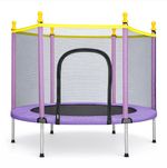 5FT Kid Trampoline With Safety Net Enclosure Children Outdoor Garden Fun