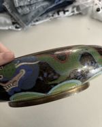 Antique Chinese Cloisonné Dragon Bowl 