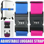 Adjustable Strong Extra Safety Travel Suitcase Luggage Baggage Straps Tie Belt
