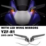 Rearview Rear View Side Mirrors With LED Turn Signal Light For Yamaha YZF R1 .