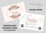 Personalised Printed Business Cards Flower Pink Template ADD OWN TEXT or LOGO