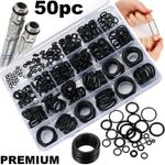 50pc Assorted O RING SET Black Rubber Seals Tap Sink Washers Plumbing Air Gas