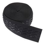 Non-Slip Elastic Band,2" x 6 Yards Black Silicone Grip Band Wavy-Shaped