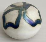 Vintage Signed Lotton 1972 Irridescent Flower Floral Paperweight *READ*