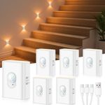 WILLED Motion Sensor Lights Indoor,Warm White Stair 4.7 x 3.5 x 2.2cm,