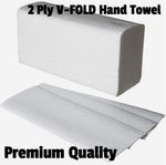 4800 White V-Fold Paper Hand Towels 2 Ply Sleeve Pack Dispenser Compatible, Soft