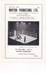 WRESTLING PROGRAMME - @ Town Hall, Crewe 9th Mar 1961 Bartelli Hart Cadman Else