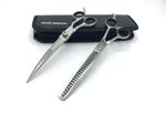 Professional Pet Grooming CURVED Scissors CHUNKER THINNING SHEARS SET J2 8.5”