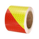 Reflective Tape 1 Roll 66 Ftx4-Inch Safety Tape, Fluorescent Yellow Red