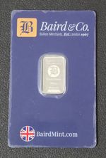 1/10oz Platinum Bar Baird And Co In Card. 999.5 Pure