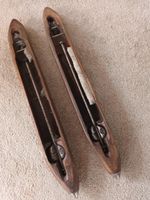 Pair Vintage Wooden Weaving Loom Shuttles 18" Textile Mill Industrial Treen