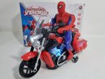 Spiderman Action Figure & Motorbike Flashing Light & Music Sound Spider-Bike