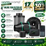 Mars Hydro Smart 4"6" Inline Fan with iControl Controller Carbon Filter Combo 