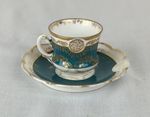 Royal Wettin Austria Teal & Gold Tea Cup & Saucer