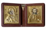 Orthodox Diptych Icon Jesus Christ & Vladimir Mother of God Leather Case