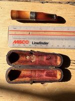 Vintage Art Deco Elegant Engraved Cigarette Holder. Silver Plated & Amber.