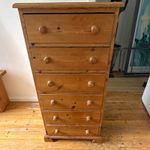 Vintage pine 6 Drawer Chest of Drawers Freestanding 67x52x104cm