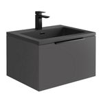 Scudo Ambience Grey & Black 800mm LED Wall-Hung Vanity Unit & Frame RRP £946