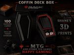 Coffin MTG Deck Box For Magic The Gathering - Black With Red Interior Token/dice