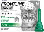 FRONTLINE PLUS® Spot-On Flea and Tick Treatment for Cats (over 1kg) 6 Pipettes