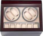 Automatic Watch Winder with 4 Watches and 6 Display Storage Spaces Display Box ;