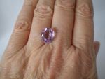 Loose Rose De France Amethyst gem, oval shaped, 12 x 10mm, fancy cut, 4.3 carats