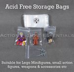 100 Grip Seal Bags 75x55mm LEGO Minifigure Action Figure Parts Storage Acid Free