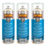 Hycote Colour Clear Lacquer Aerosol Spray Paint High Gloss Fast Drying 400ml x3