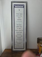 Vintage London Transport Original Piccadilly Circus Bus Route. Framed. 94 x 30cm