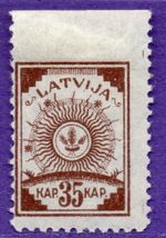 LATVIA LETTLAND 35 KOP. 1919 Sc.22 MINT missing  perforation ERROR 340