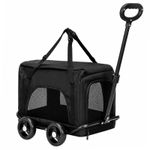 Foldable 2-in-1 Pet Stroller Carrier – Wheeled Backpack Trolley with Breathable