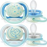 Philips Avent Soothers, 6-18m Ultra Air Night Soother with blue/grey 