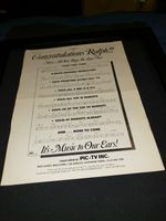 Name That Tune Rare Original Promo Poster Ad Framed!